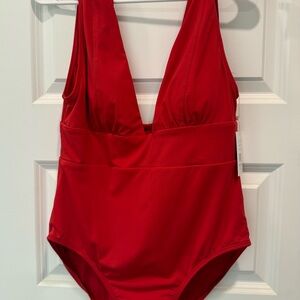 Cherry Red One Piece Swimsuit